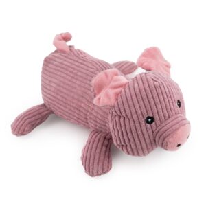 12" Corduroy Lying Pig w/ Squeaker & Crinkle